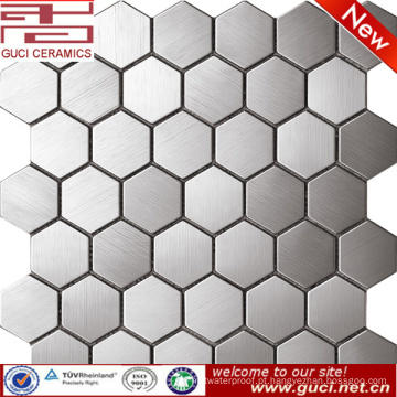 China fábrica fornecimento grande telha de mosaico de aço inoxidável Hexagonal